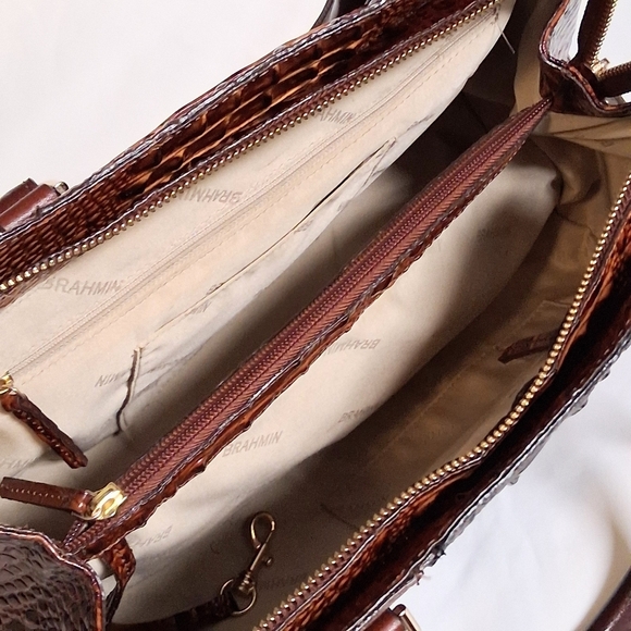 Brahmin Brown Crocodile Pattern Handbag - Picture 10 of 14